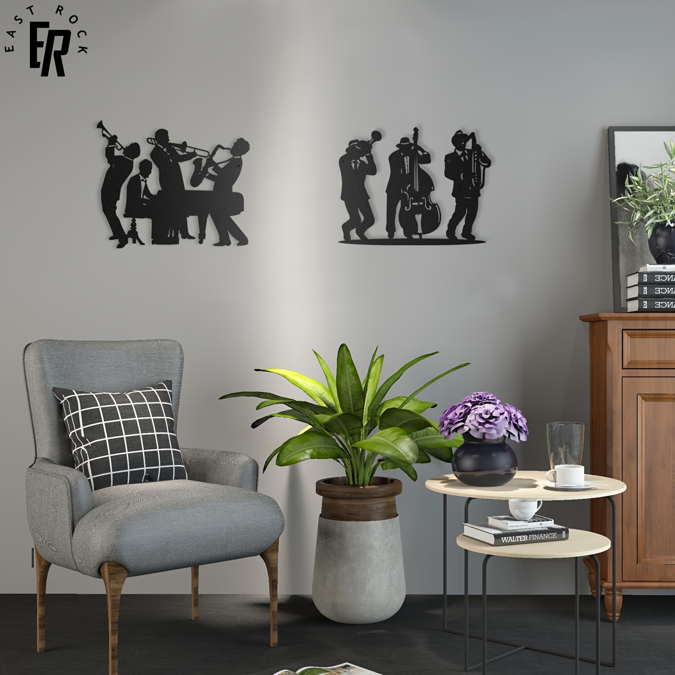 Art Craft Bar - Metal Musician Silhouette Wall Decor |