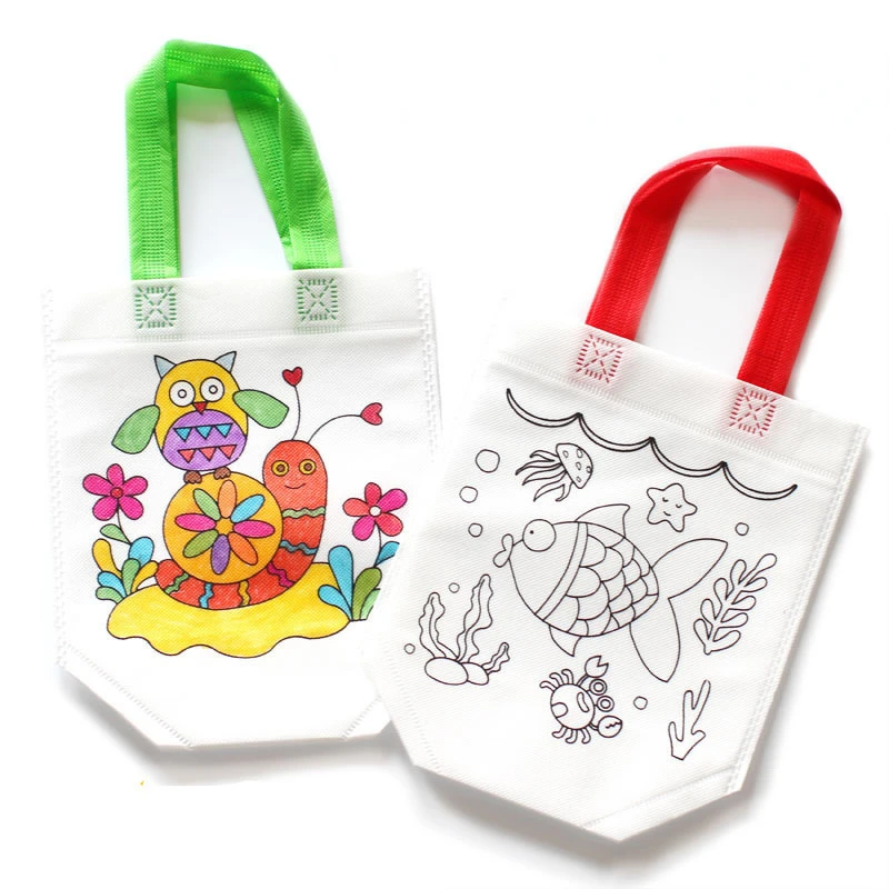 Art Craft Event - 24pcs Cute Cartoon Coloring Bags Reusable