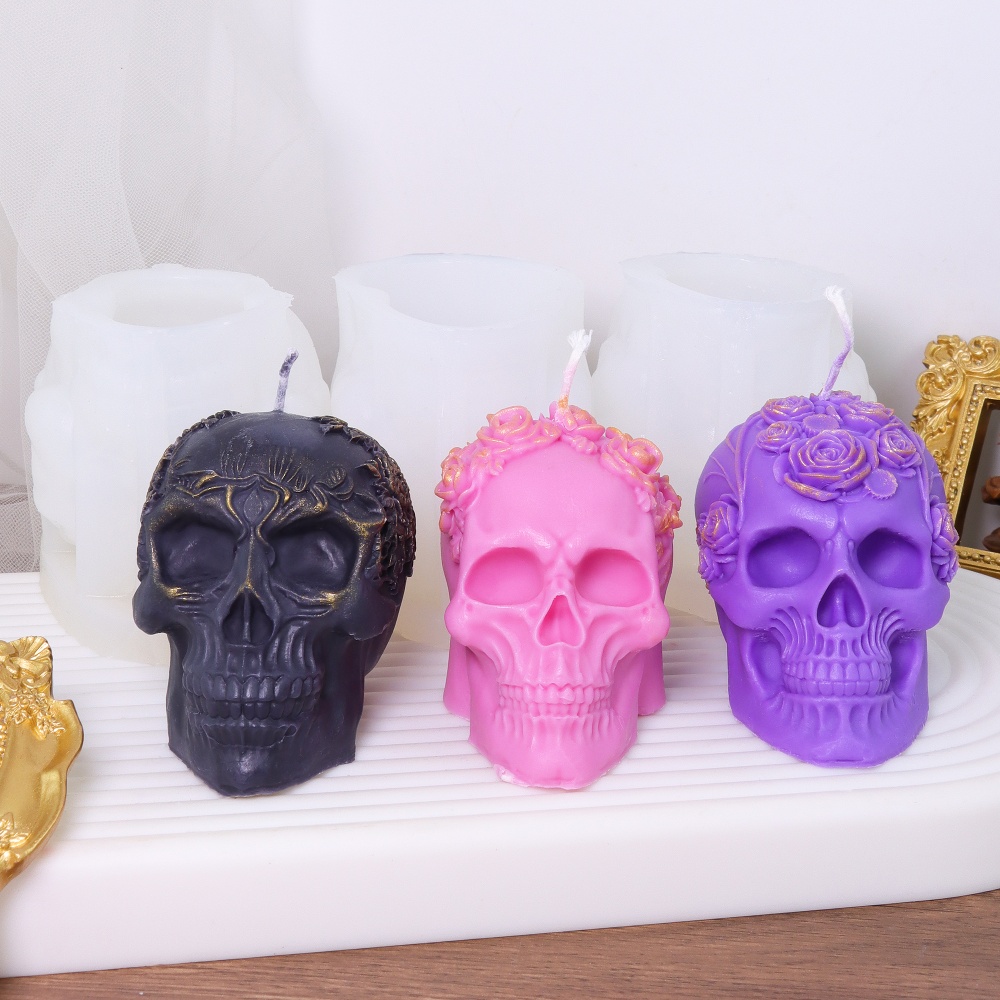 Art Craft Flower Making - DIY Wacky Skull Silicone Candle Mold