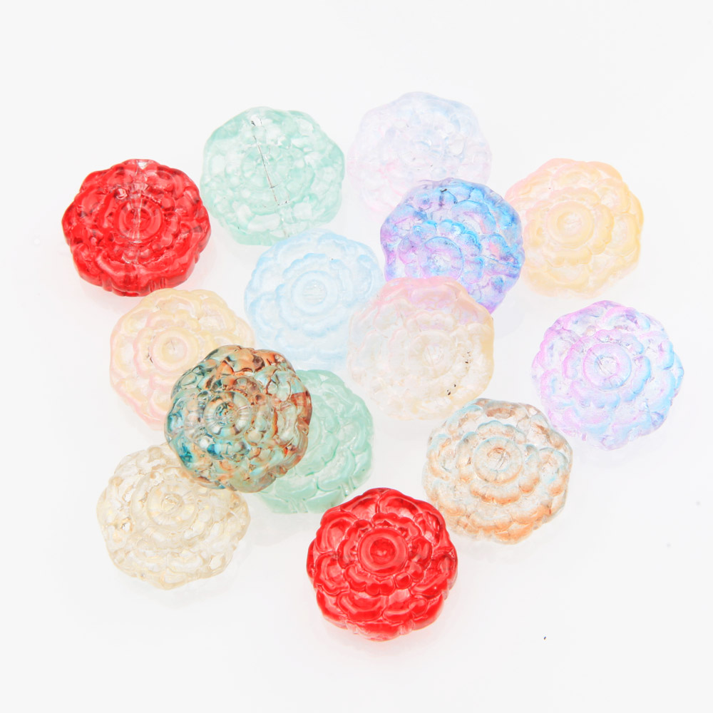 Art Craft Flower Making - 30pcs Glass Rose Flower Beads for