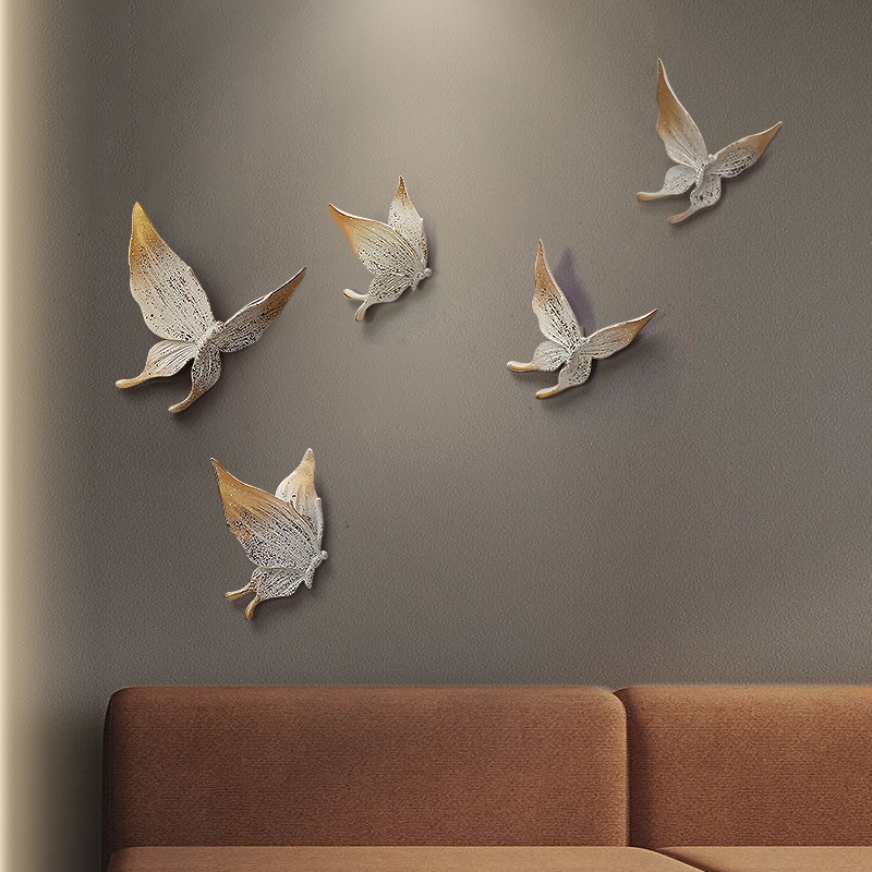 Art And Craft For Nursery - 5pcs 3D Colorful Butterfly Wall Stickers