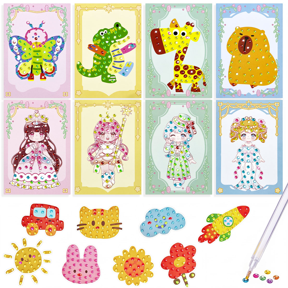 Art And Craft With Paint - 16 Pcs Gem Kit DIY Arts