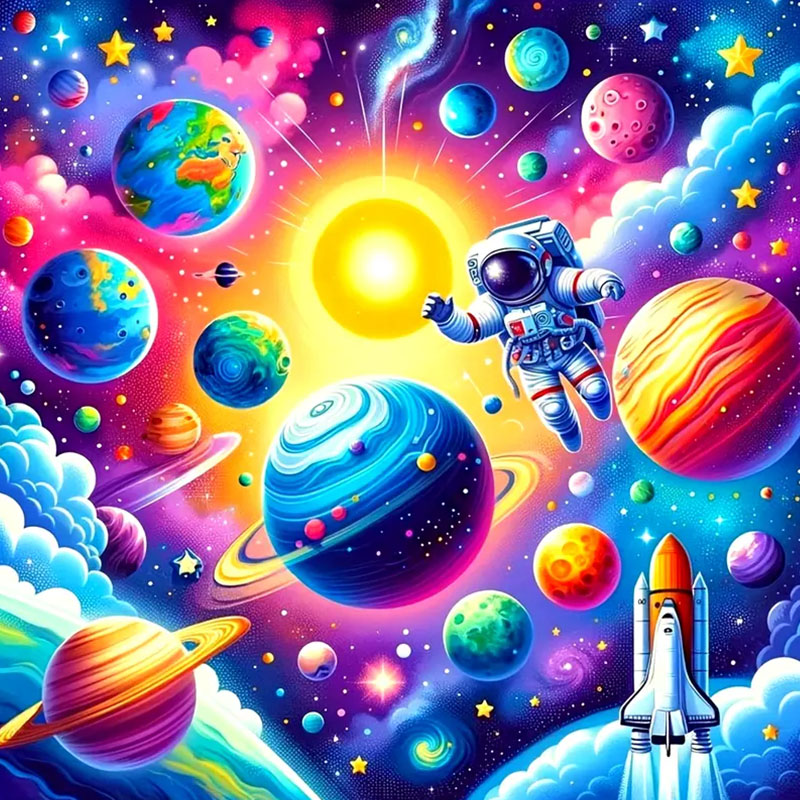 Art Craft Kits For Adults - Space Landscape Pattern Diamond Painting Set,