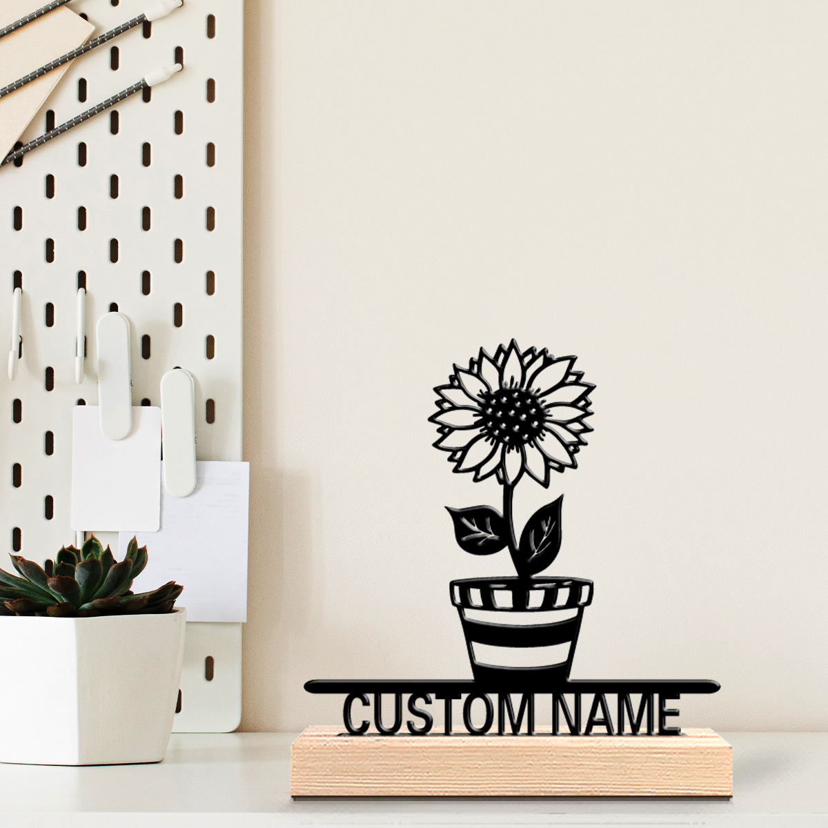 Art Craft And - 1pc Simple flower Customized Name Metal