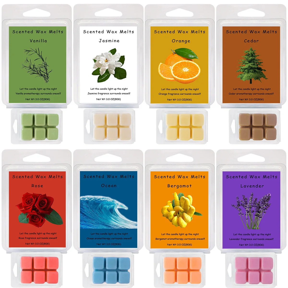 Soy Candle Fragrance Oil - 8 Scented Wax Melts Soy for