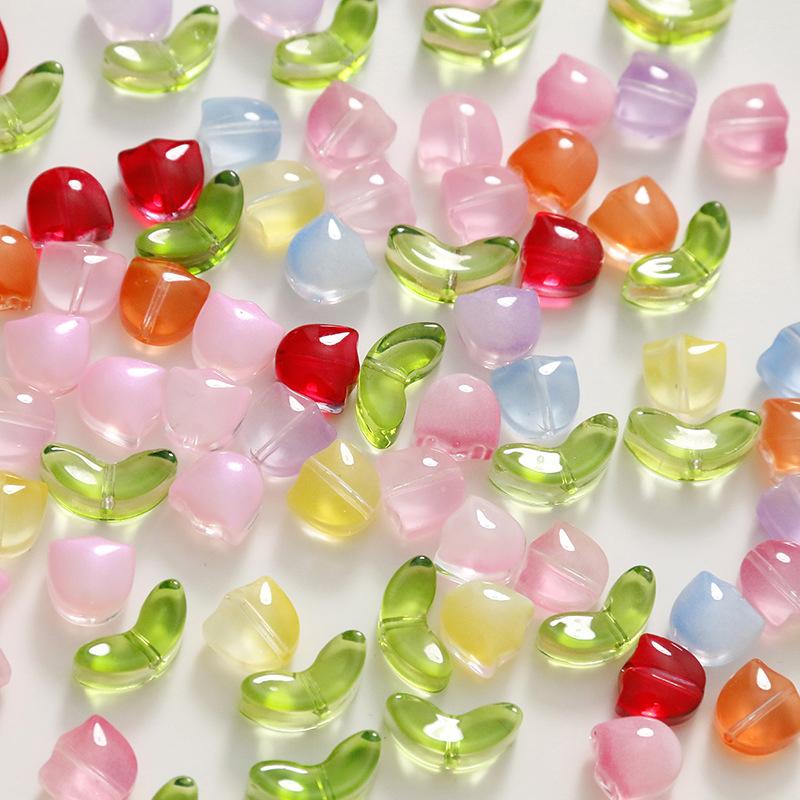 Art Craft Flower Making - Lampwork Flower Beads 30Pcs Multicolor Glass