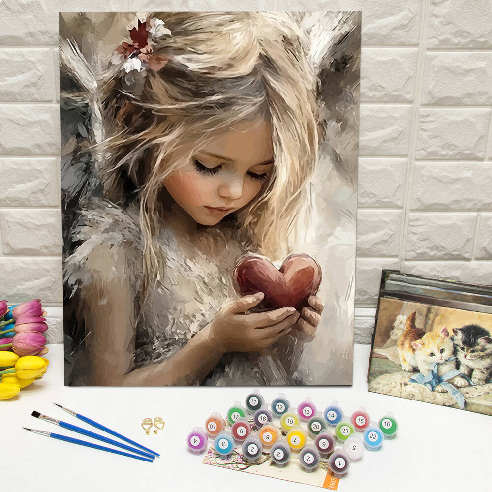 Art Craft Gifts For Adults - Drawing By Numbers Girl Portrait DIY