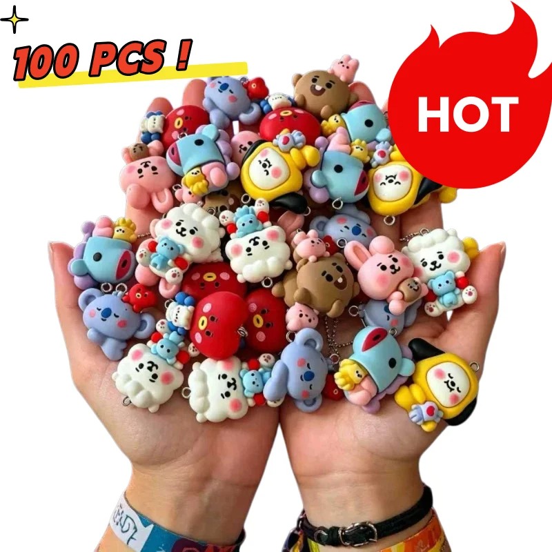 Art Craft Material - 7pcs BT21 Resin Cartoon Charm DIY