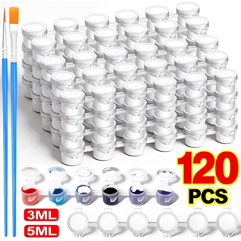Art And Craft With Paint - 3/5ml Empty Paint Pots with Lid