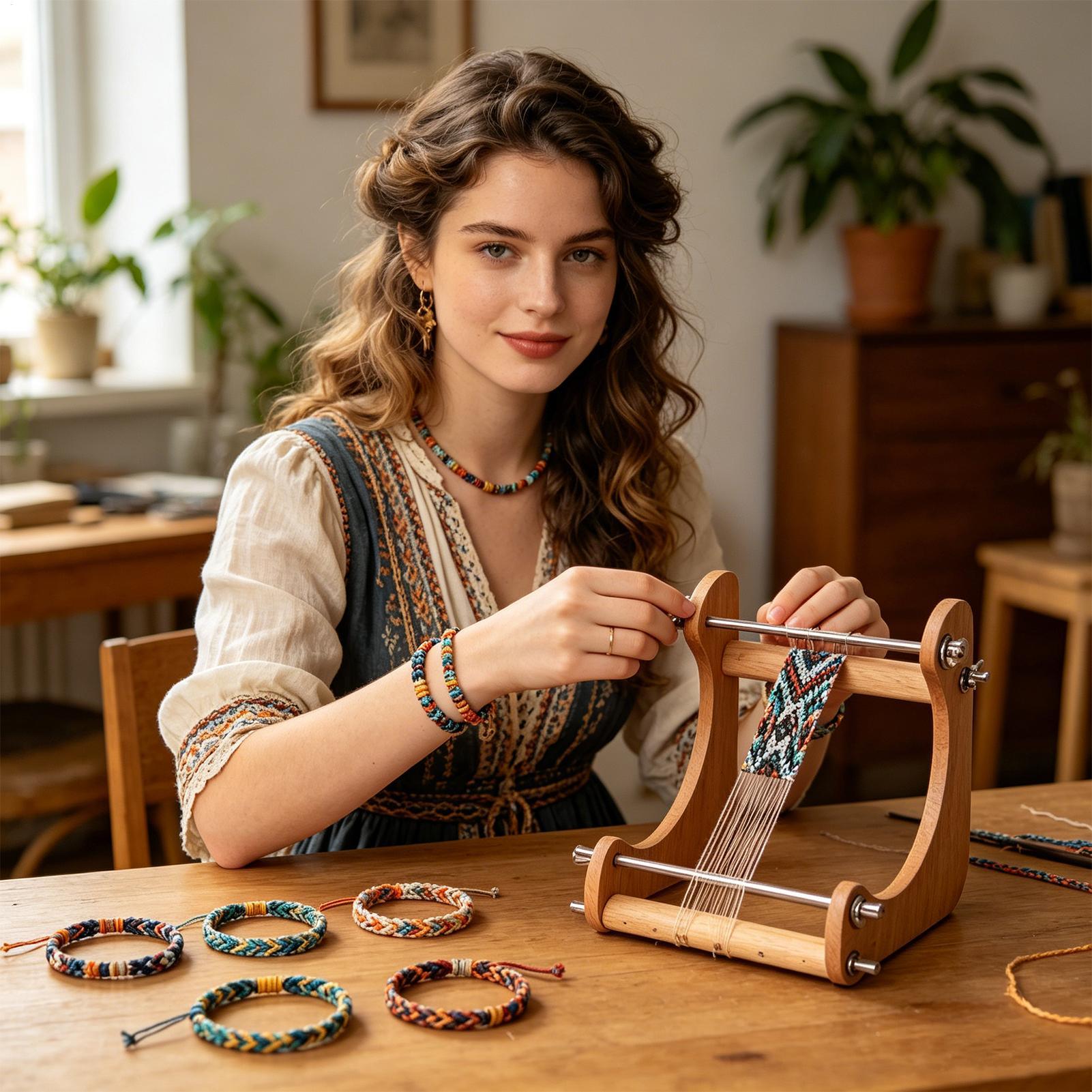 Loom Weaving Frame - 1pc Wood Beading Loom Adjustable Vertical