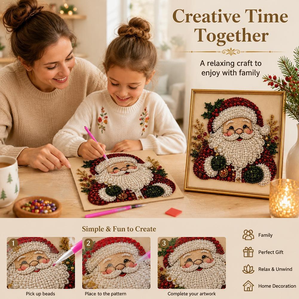 Christmas Santa Claus Pearl Ar - đánh giá và giá Art Craft Kits For Adults