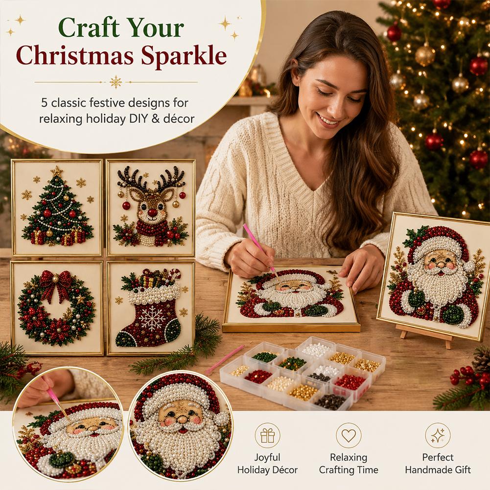 Christmas Santa Claus Pearl Ar - đánh giá và giá Art Craft Kits For Adults