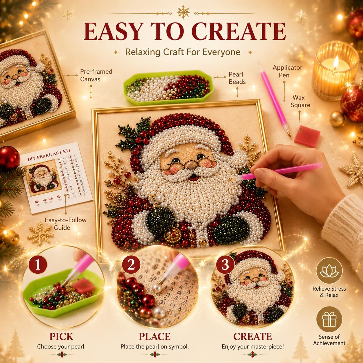 DIY Christmas Pearl Diamond Pa - đánh giá và giá Art Craft Kits For Adults