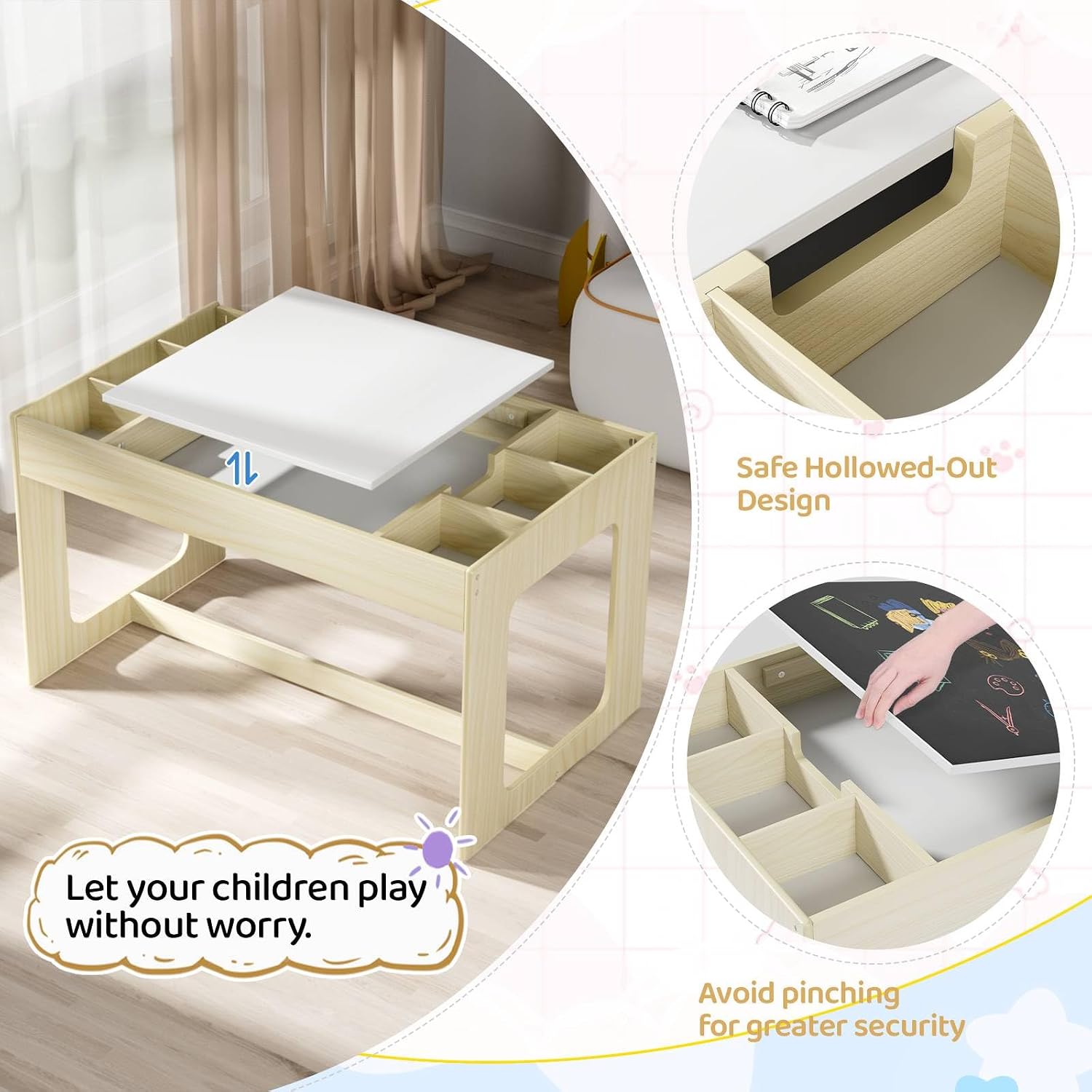 3 in 1 Kids Art Table and Chai - đánh giá và giá Art And Craft For Nursery