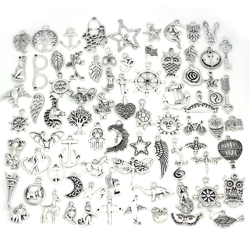 50Pcs/Lot Tibetan Silver Mixed - đánh giá và giá Art Craft Flower Making