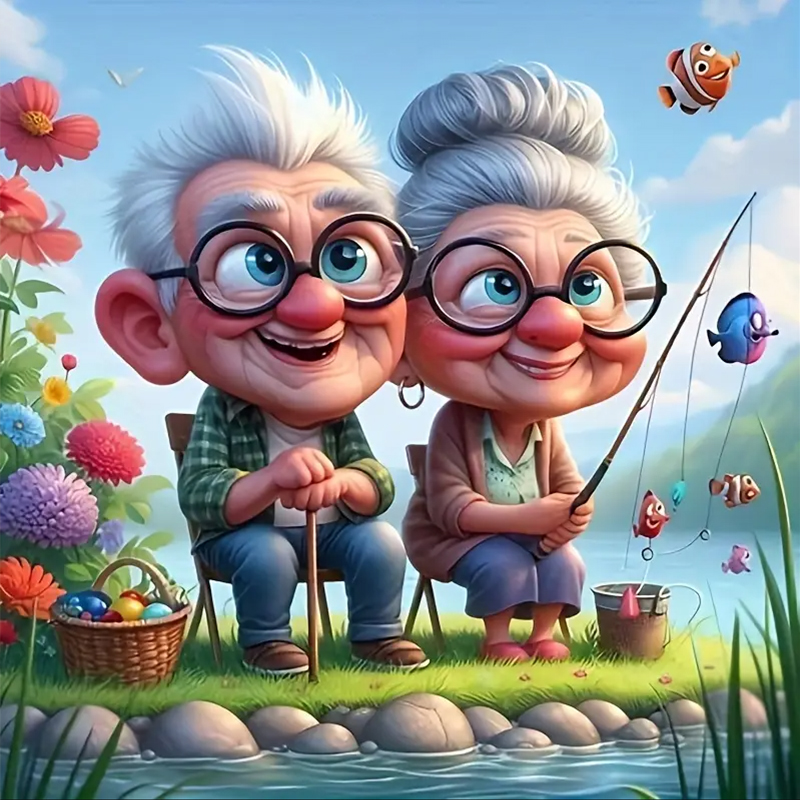 Grandparents Fishing Diamond P - đánh giá và giá Art Craft Kits For Adults