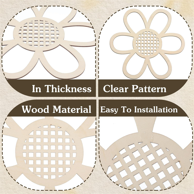 5pcs Wooden Flower Wall Decor  - đánh giá và giá Art And Craft For Nursery