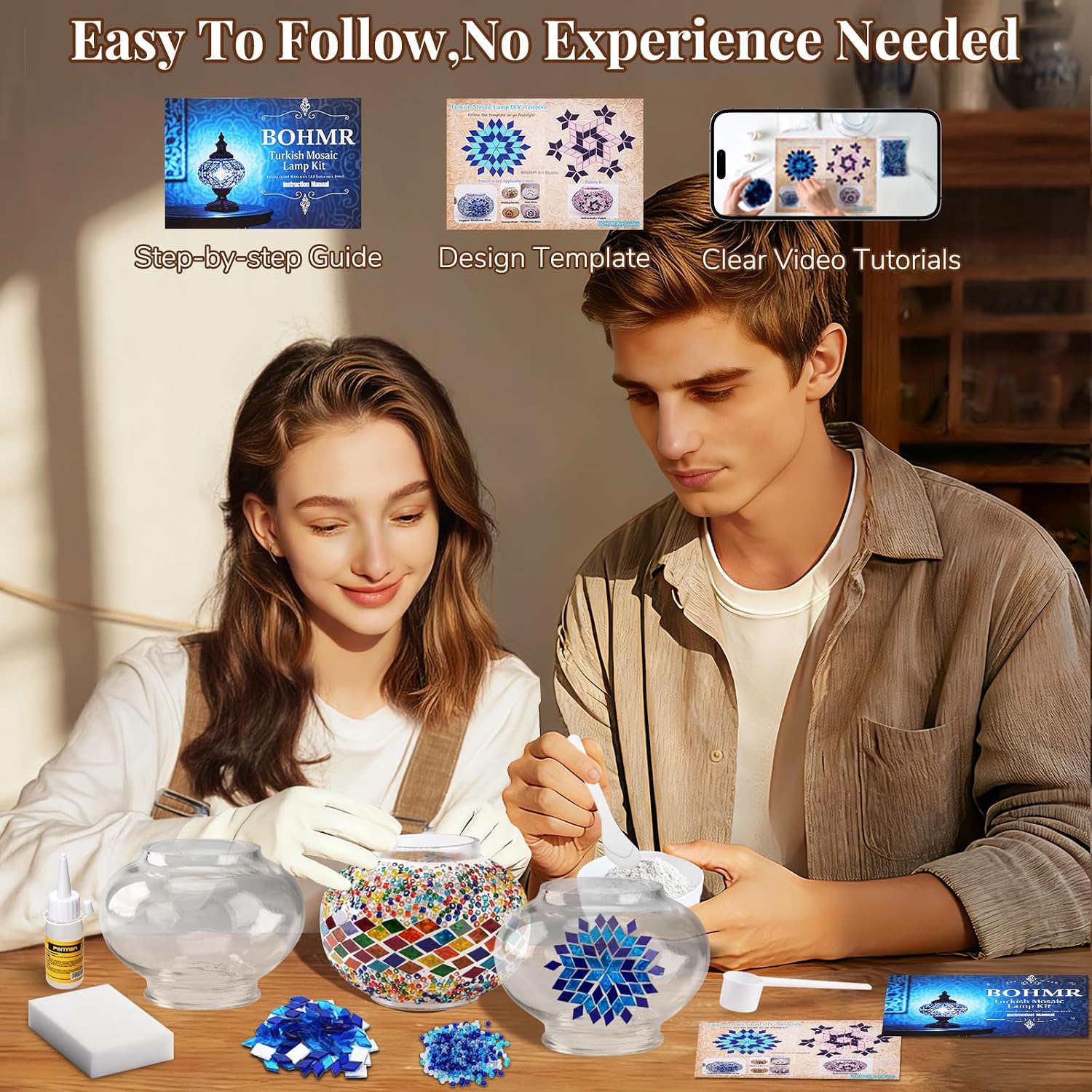 DIY 3 Globe Turkish Mosaic Lam - đánh giá và giá Art Craft And