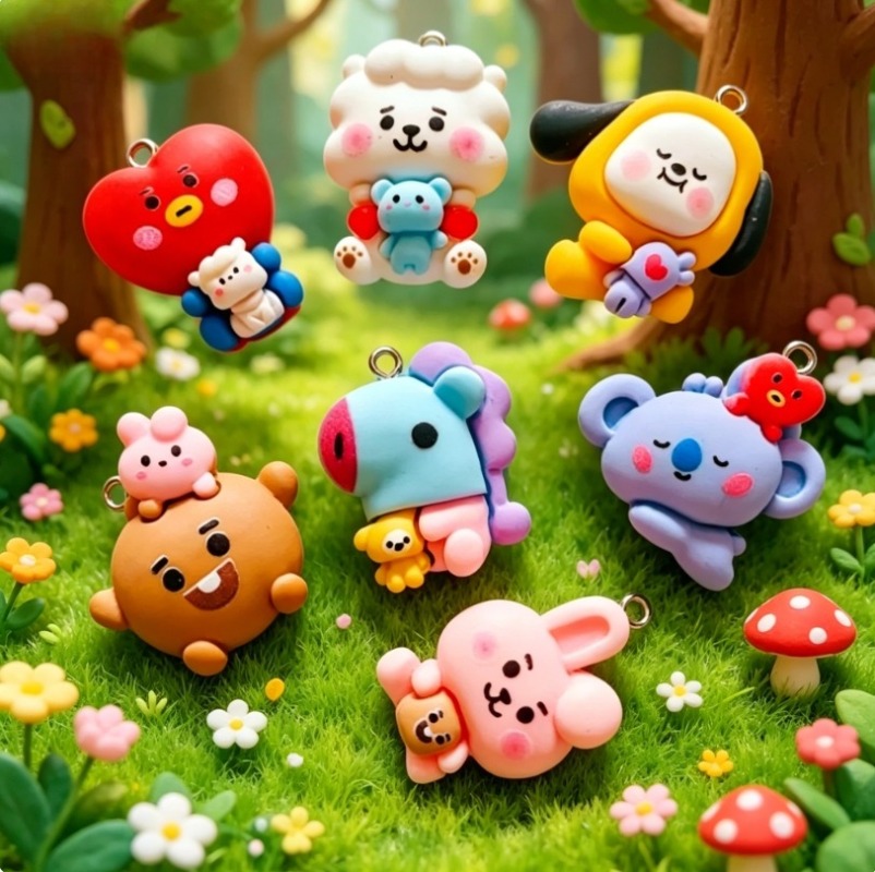 7pcs BT21 Resin Cartoon Charm  - đánh giá và giá Art Craft Material