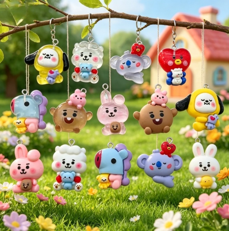 7pcs BT21 Resin Cartoon Charm  - đánh giá và giá Art Craft Material