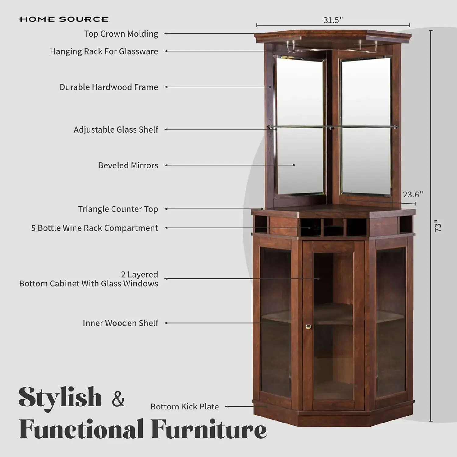 A Wood Frame Corner Bar with 5 - đánh giá và giá Art Craft Bar