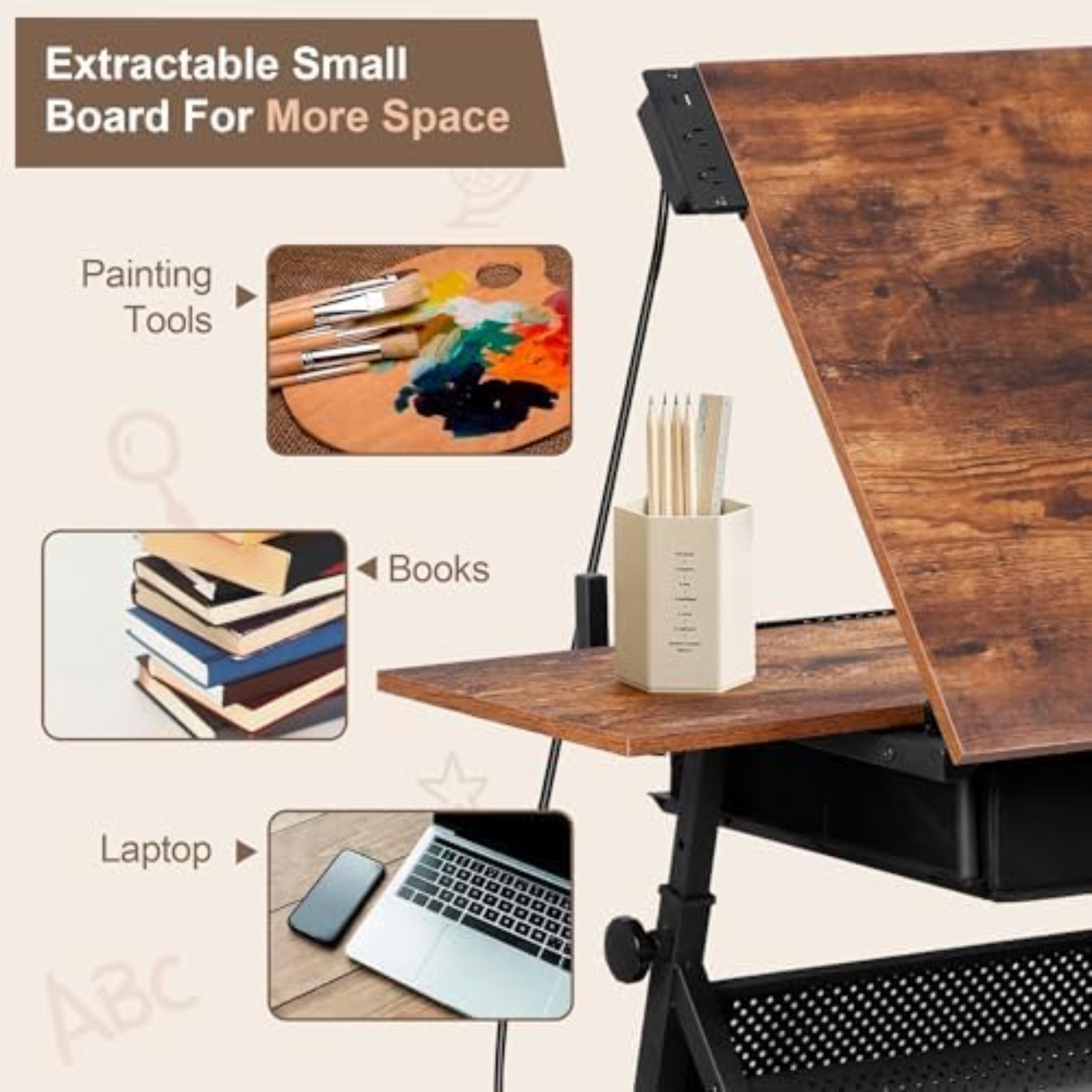 Adjustable Drafting Table with - đánh giá và giá Art Craft And