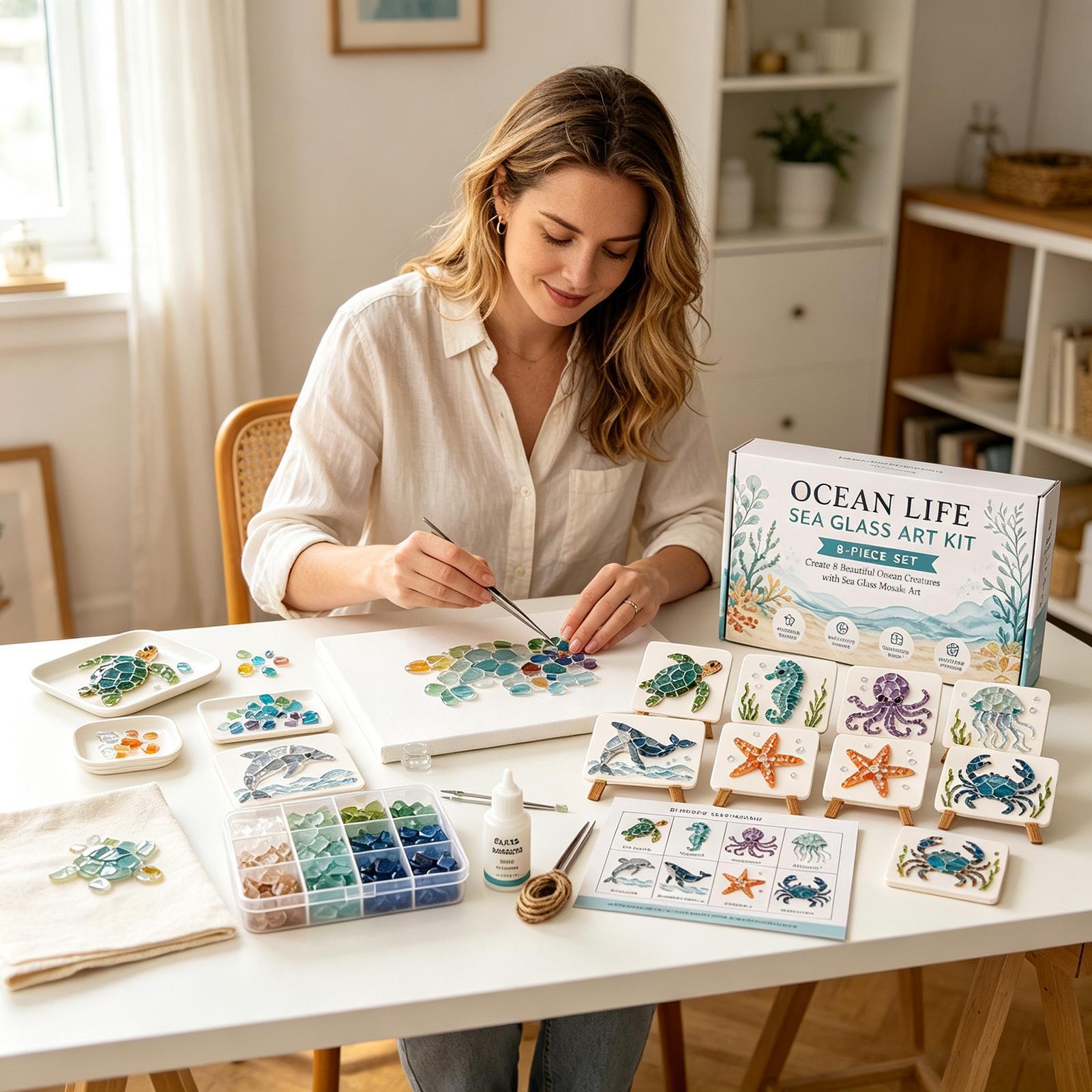 1pc Ocean Life Sea Glass Mosai - đánh giá và giá Art Craft Gifts For Adults