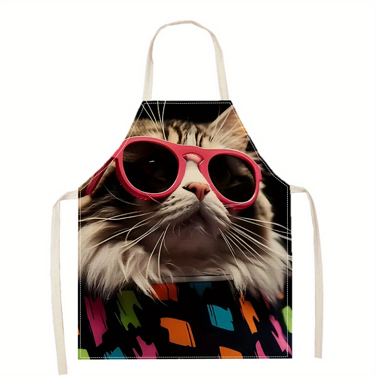 Linen Apron Funny Cat Sunglass - đánh giá và giá Art Craft Idea